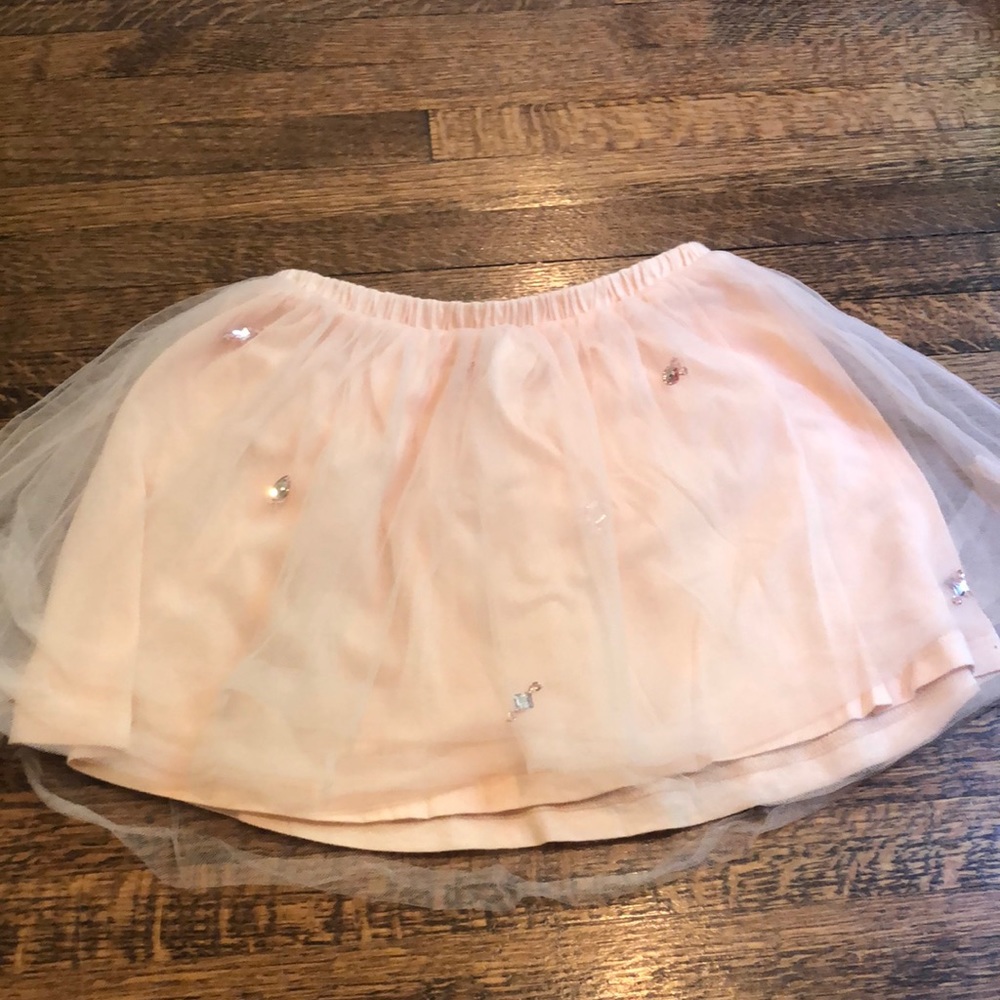 Crewcuts blush tulle skirt with gems